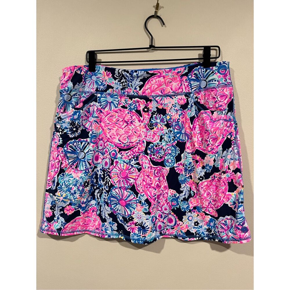 Lilly Pulitzer Pink and Blue Floral Mini Skirt